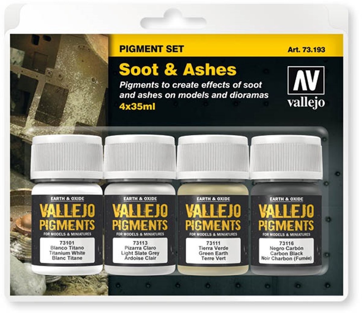 Vallejo val73193 - sodaske pigmentsæt - 4 farver