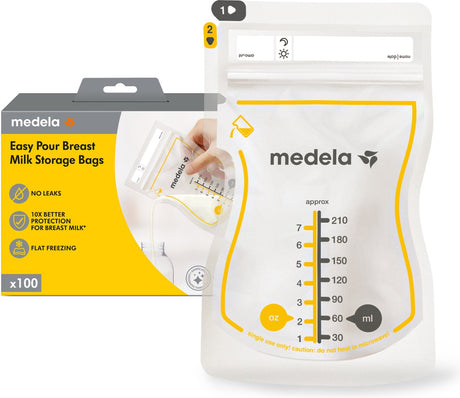 Medela opbevaringsposer til modermælk – 100 styk – lækagesikre – med dobbelt lukning og tud – BPA-fri og genanvendelig