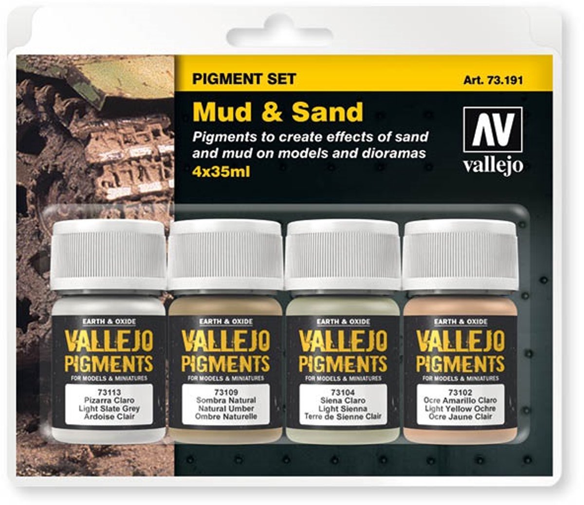 Vallejo val73191 - pigmentsæt muddersandsæt 4 farver