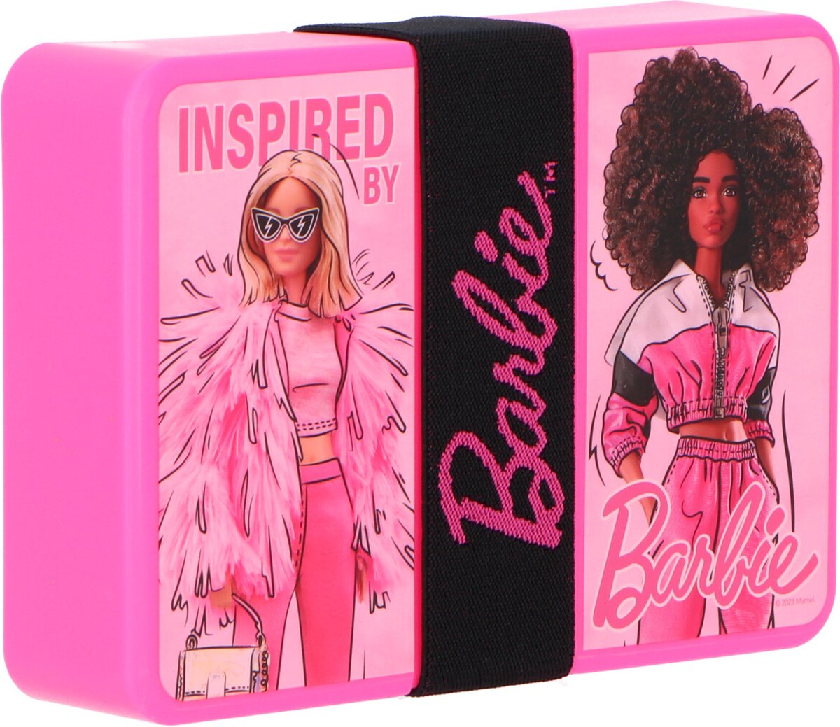 Umærket sans marque madkasse brødspand barbie pink plastik til skolen.