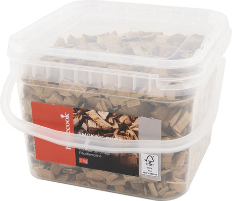 Barbecook - træflis BBQ - røgtræ BBQ - røgflis - eg og whisky smag - 2 kg