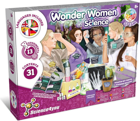 Science 4 you science4you wonder women in science - eksperimentsæt til piger 8-12+ - legetøjssæt med håndværkssæt - stilklegetøj med videnskabssæt