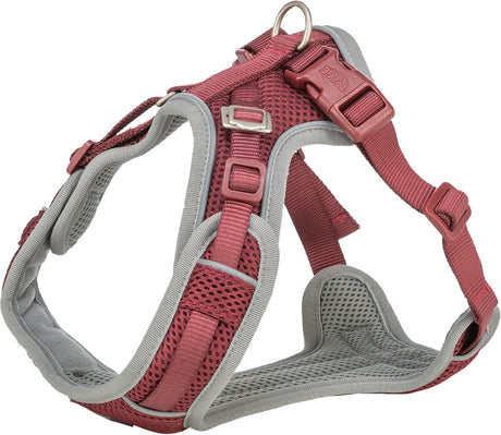 Trixie hundesele - premium flexmesh sangria - åndbar, justerbar, m 58-80x2 cm
