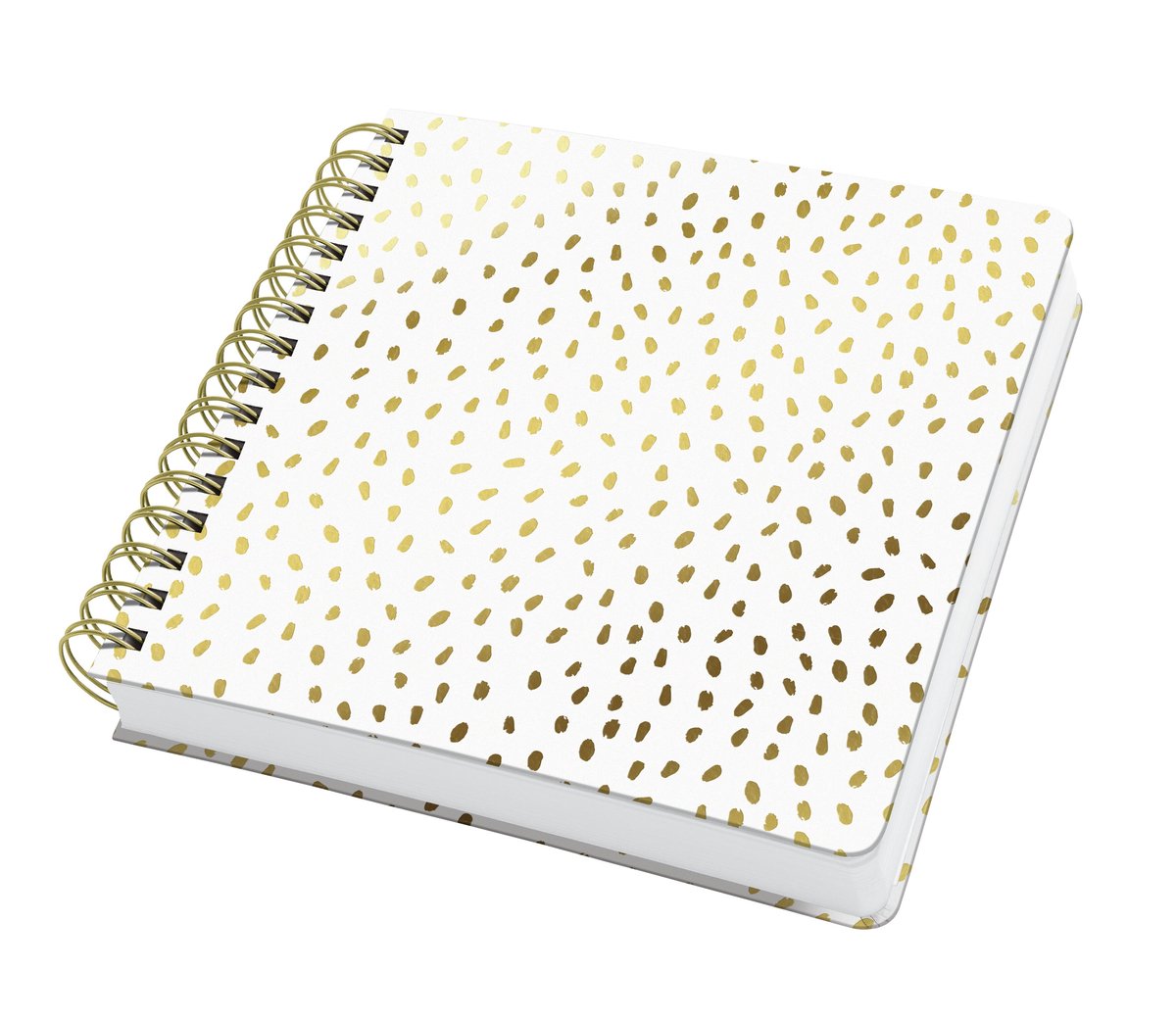 Sigel jolie notesbog a5 firkantet med spiral guldregn blanke sider