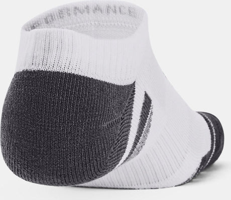Under armour ua performance tech 3pk ns-wht unisex sportsstrømper - hvid - jet grå