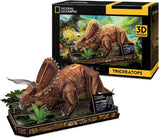 Kubisk sjovt 3D-puslespil triceratops – byggesæt i træ