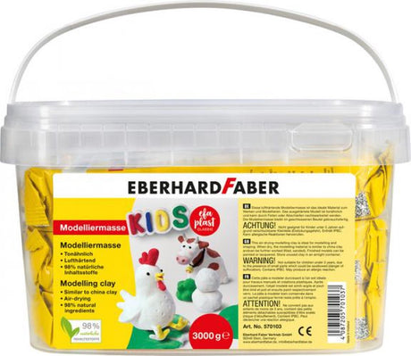 Eberhard faber modelleringsler - selvhærdende - 3 kg i spand - hvid - ef-570103