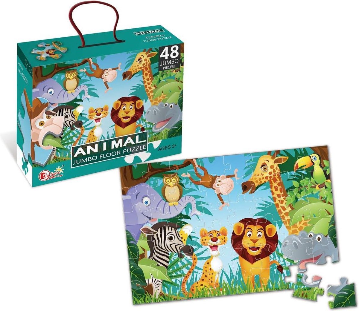 Amuuso puslespil dyr 90x60 - 48 stk.