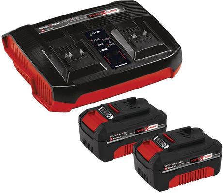 Einhell 18 v 4,0 ah power x-change startsæt - 2x 4,0 ah batteri og duo oplader - universal til alle power x-change maskiner