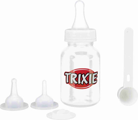 Trixie ammeflaskesæt - 120ml - 3x silikonesutter - håndfodring af hvalpe og killinger
