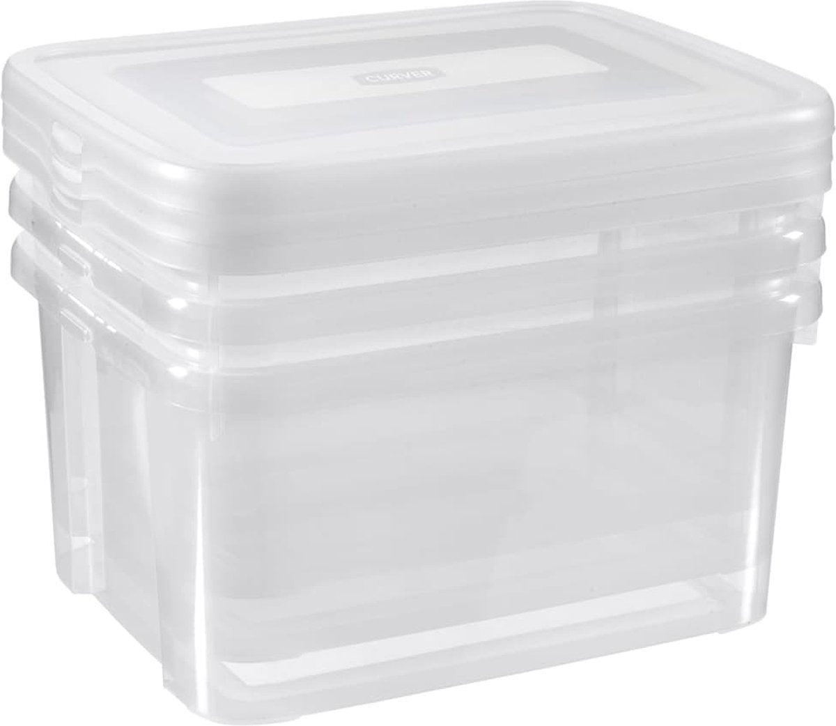 Curver praktisk opbevaringsboks - 3x25 liter - 3 stk - gennemsigtig
