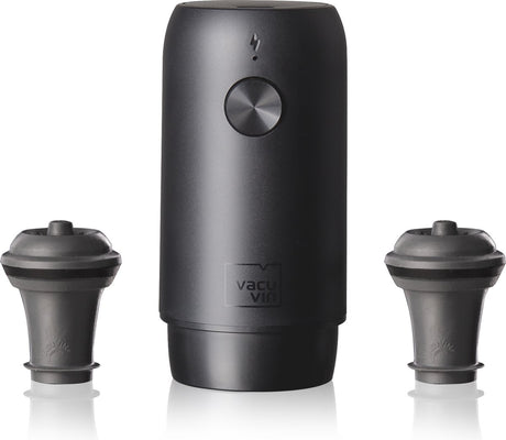 Vacuvin vacu vin elektrisk vinsparer – vakuumpumpe til vin – inklusive 2 vinpropper – genopladelig via USB-C