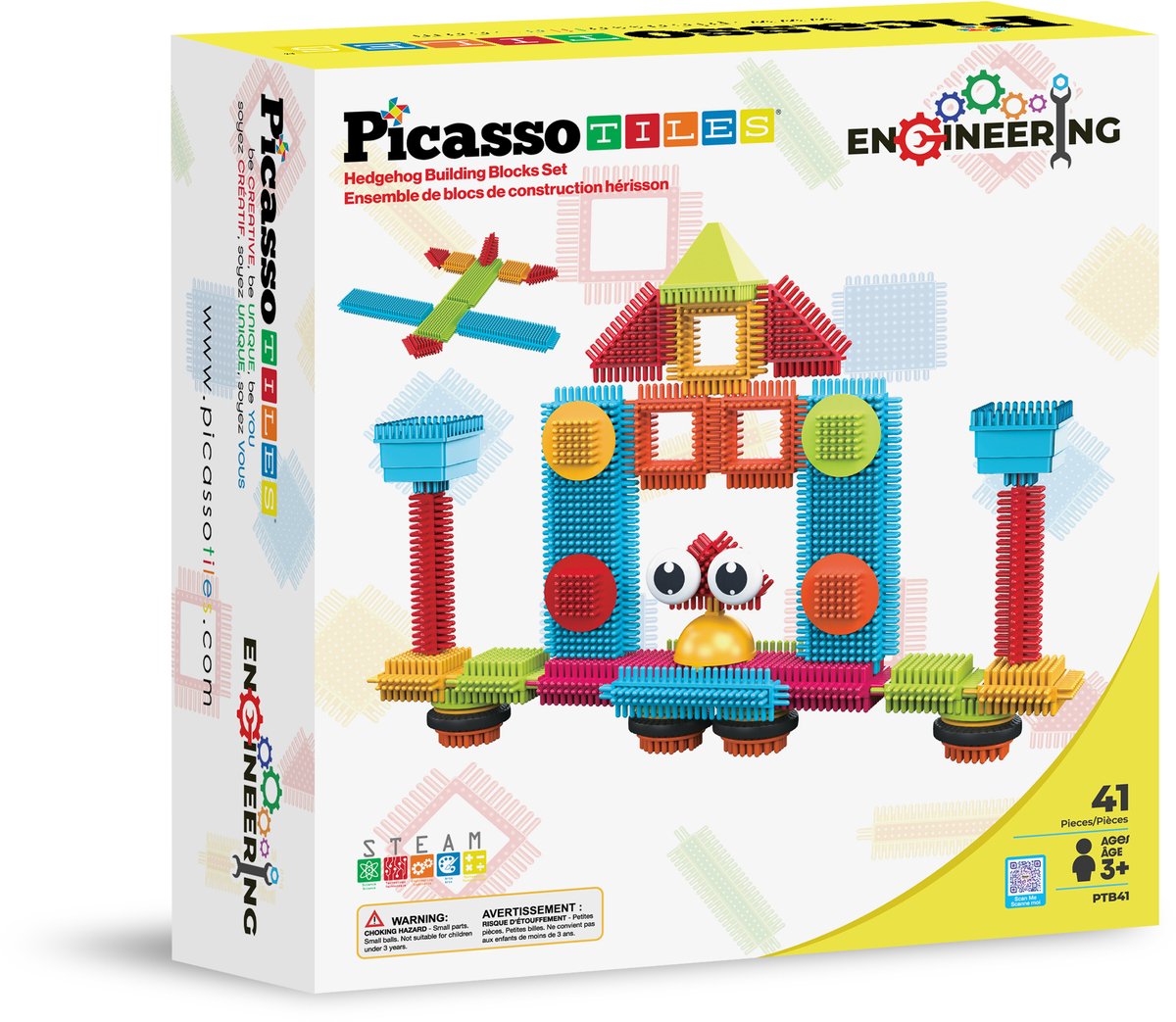 Picassotiles taktik picasso fliser - byggelegetøj - pindsvin byggeklodser - byggelegetøj - stilk legetøj - kreativt byggelegetøj - 41 stykker - fra 3 år
