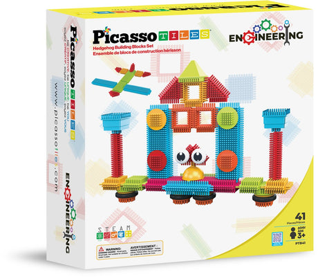 Picassotiles taktik picasso fliser - byggelegetøj - pindsvin byggeklodser - byggelegetøj - stilk legetøj - kreativt byggelegetøj - 41 stykker - fra 3 år