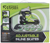Street rider rulleskøjter grøn sort justerbar, størrelse 29-32