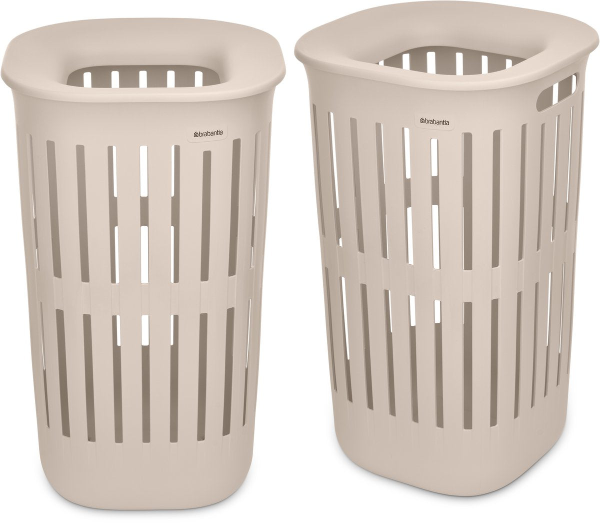 Brabantia collect-it vasketøjskurv - sæt af 2 - med låg - 55 l - blød beige