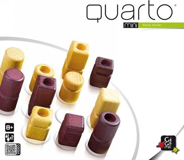 999games gigamic-quarto mini - taktisk to-spiller brætspil - 4 i træk! - nl - en - du - fr - sp - it