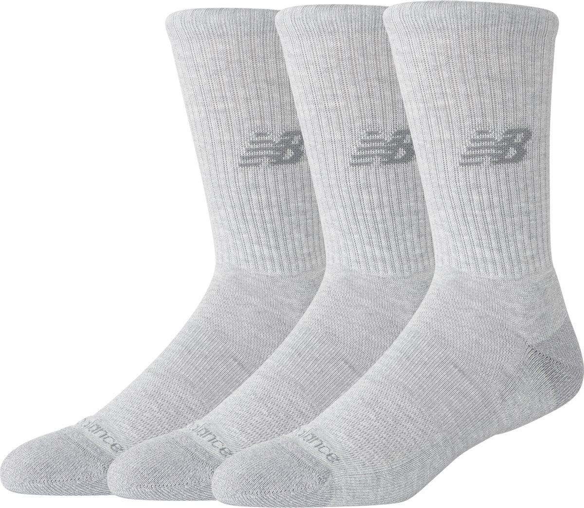 New balance aktive besætningsstrømper 3-pak unisex sportsstrømper - atletisk grå