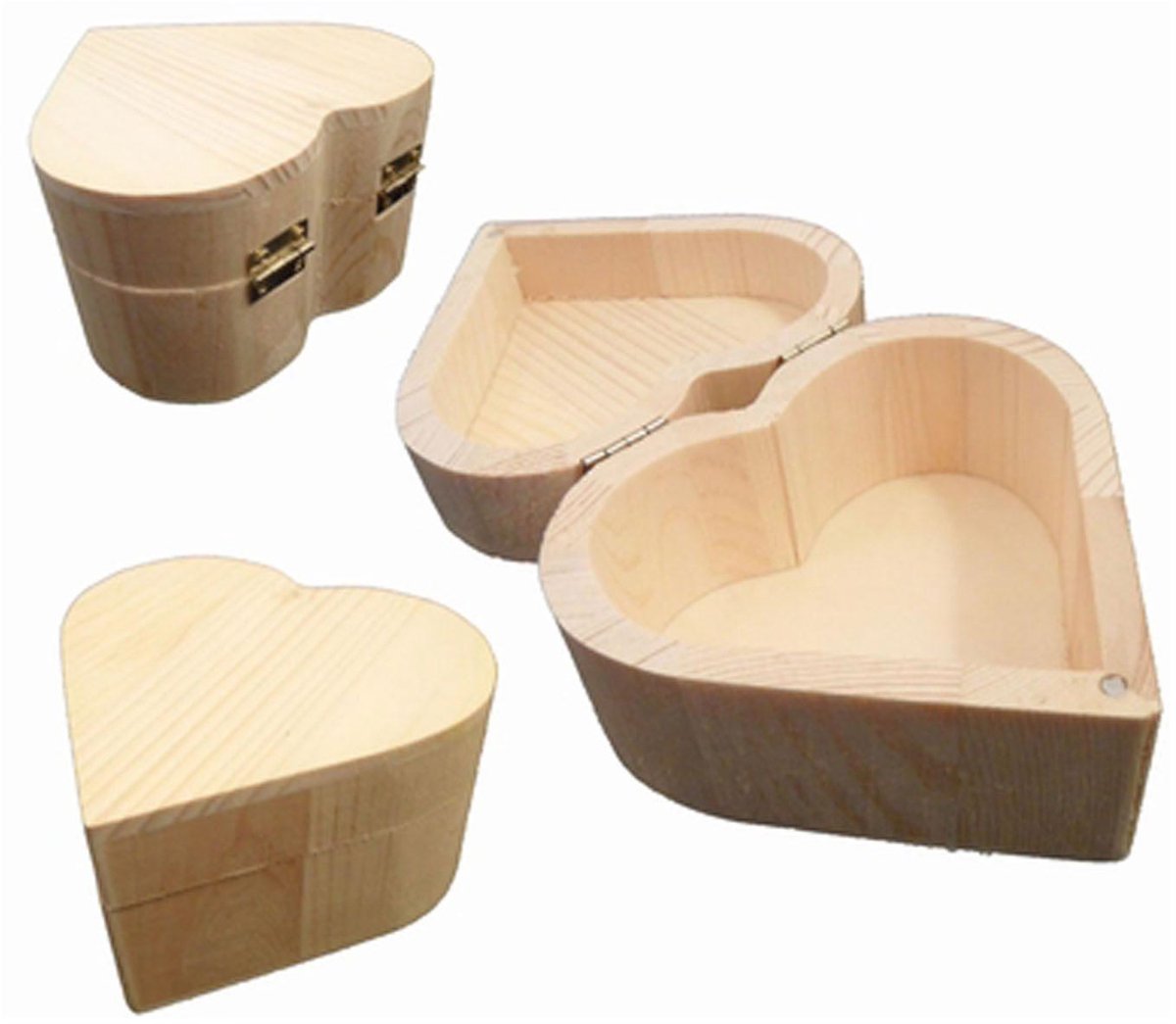 Playwood træboks hjerteform, 10 cm