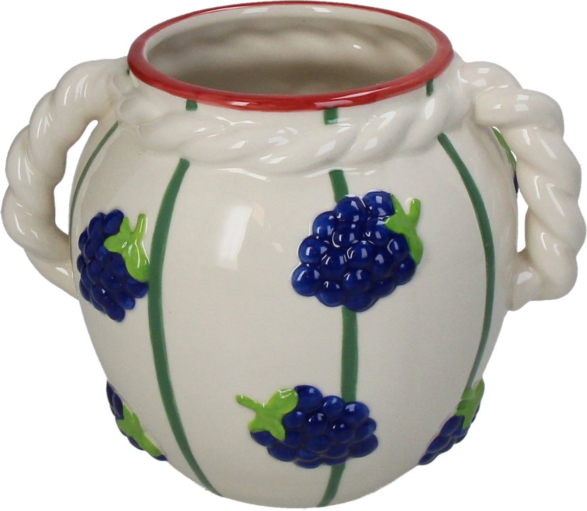 Hd collection vaas druif aardewerk 18x14,3x13,2cm