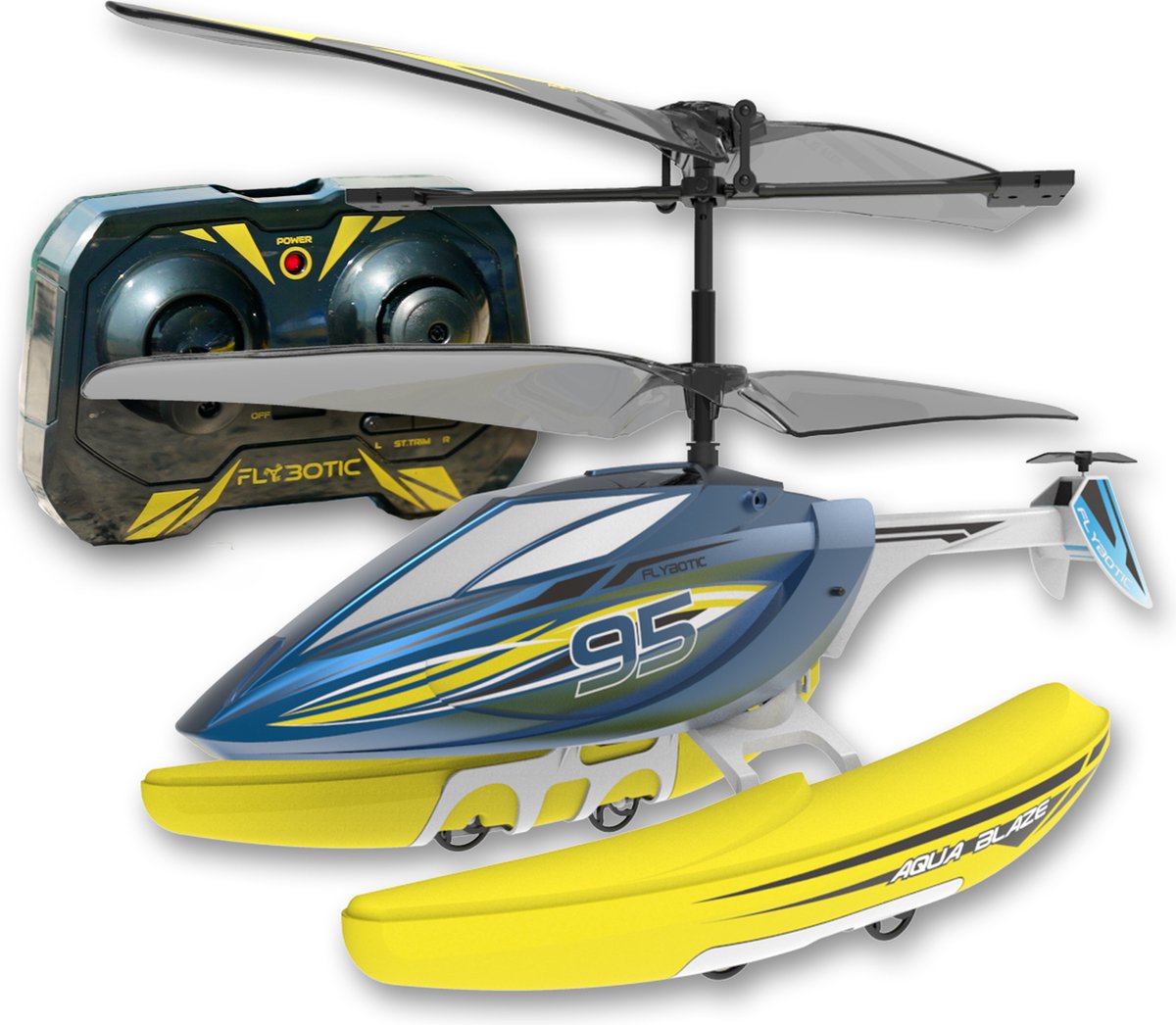 Silverlit aqua blaze 3-i-1 rc helikopter - inklusive genopladeligt batteri - vandafvisende