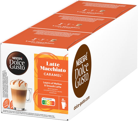 Nescafé dolce gusto kapsler latte macchiato karamel - 48 kaffekopper til 24 kopper kaffe