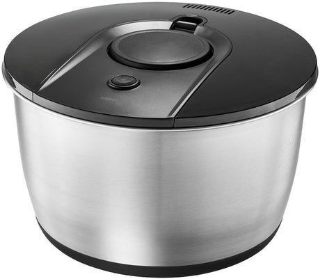 Gefu push it salatspinde – 5 liter – rustfrit stål – med skubbemekanisme