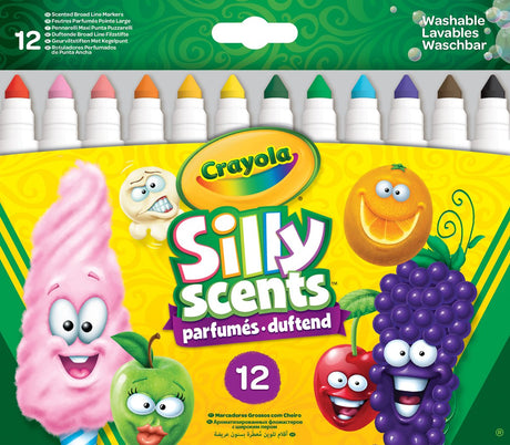 Crayola - fjollede dufte - filtpenne - duftpenne med bred spids - 12 stk.