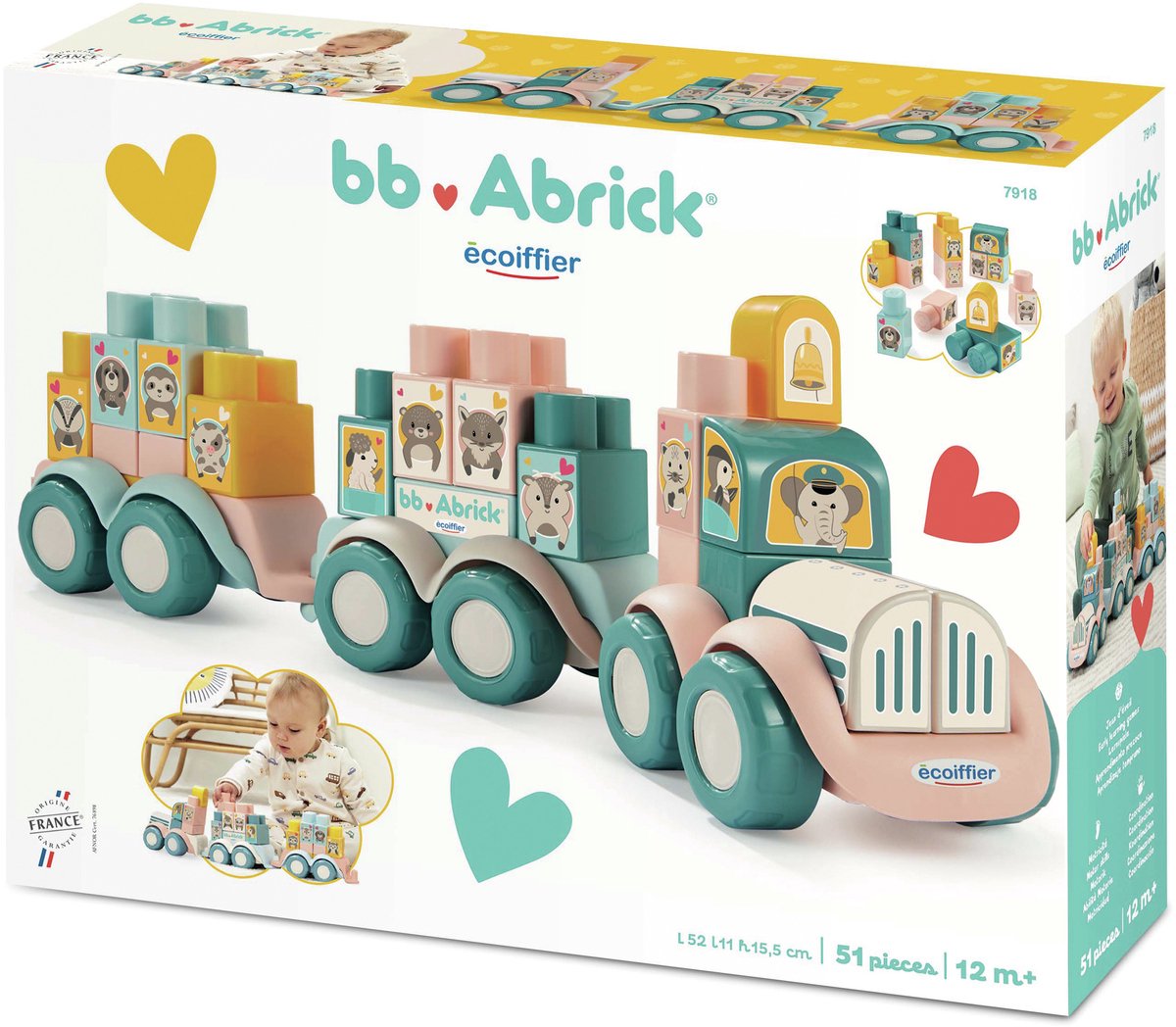 Abrick legesæt ecoiffier train a construre