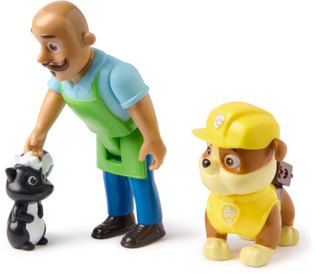 Paw Patrol - figursæt med 3 samlefigurer af Rubble, Mr. Porter og skunk