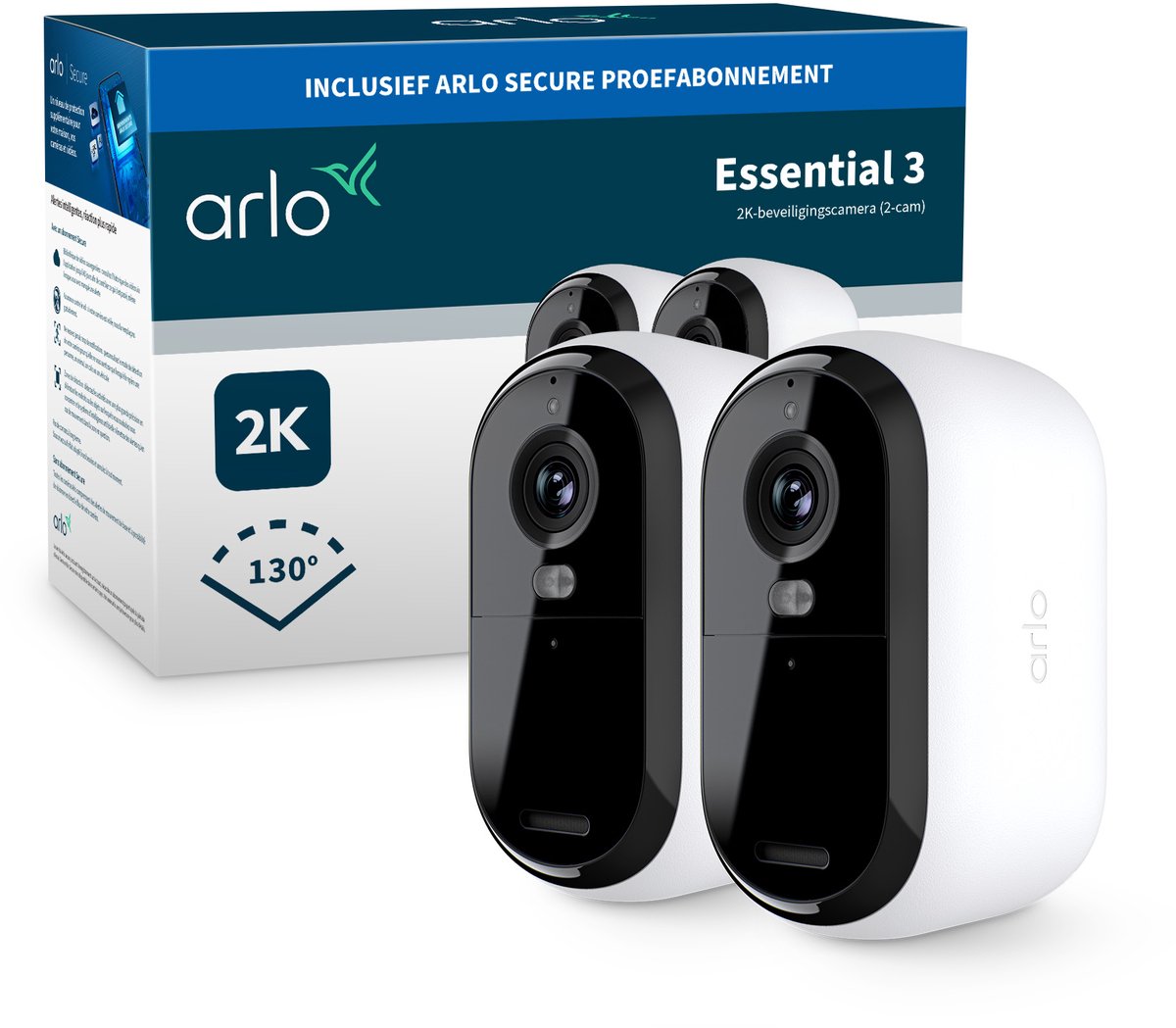 Arlo essential3 2k sikkerhedskamera - 2 ip-kameraer