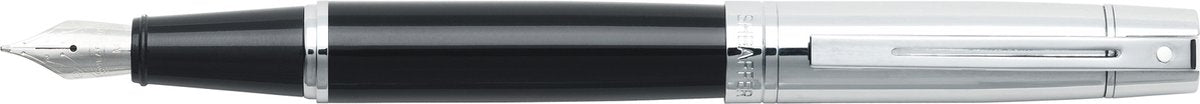 Sheaffer fyldepen - 300 e9314 - m - sort tønde krom hætte forkromet - sf-e0931453