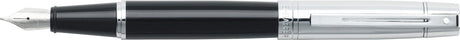 Sheaffer fyldepen - 300 e9314 - m - sort tønde krom hætte forkromet - sf-e0931453