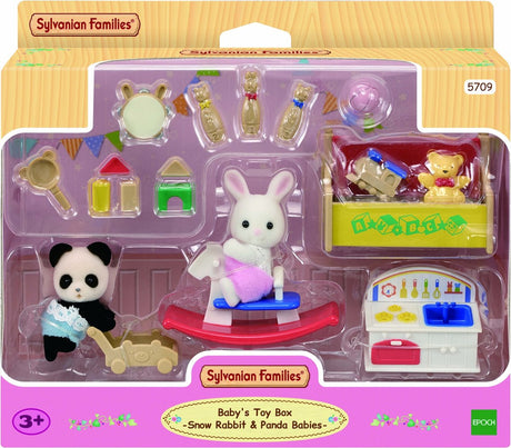Sylvanian familier 5709 baby legeværelse baby panda snehvid kanin dukkehus indretning
