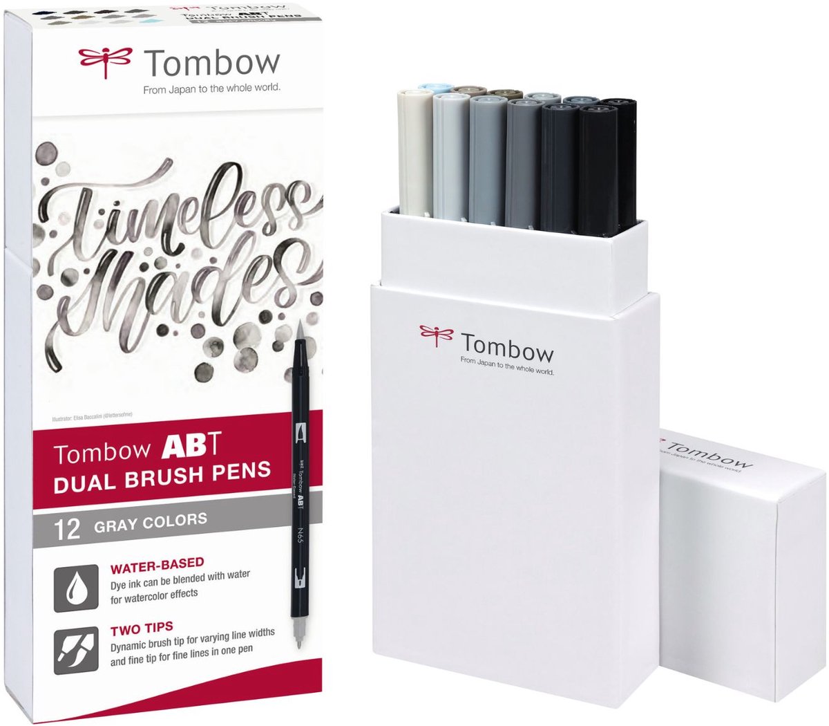 Tombow • penselpen abt dobbelt penselpen 12x grå farver