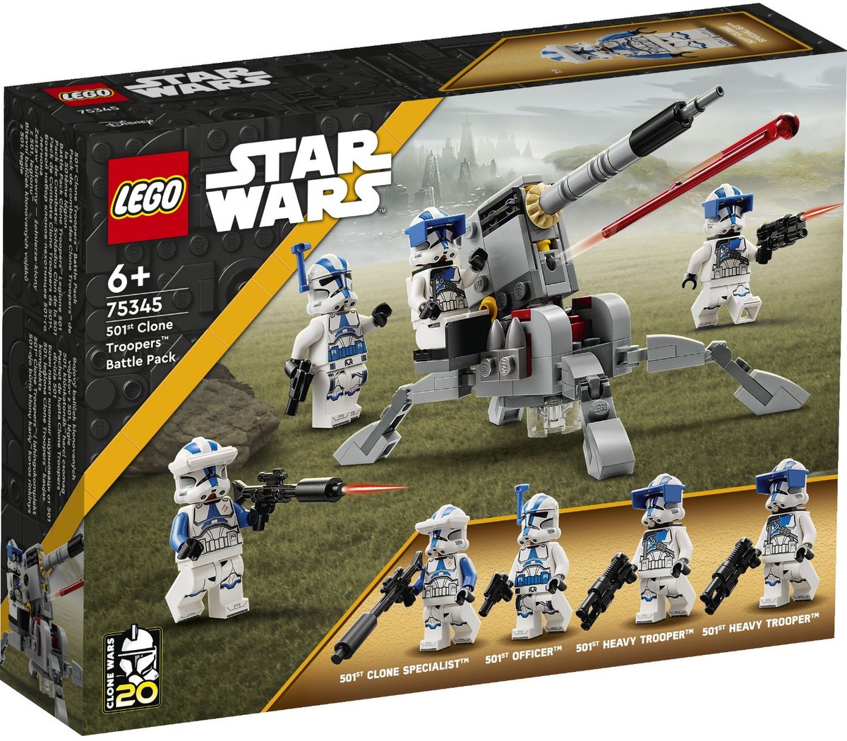 Lego star wars 501. klontrooper kamppakke, der kan bygges legetøj med minifigurer - 75345