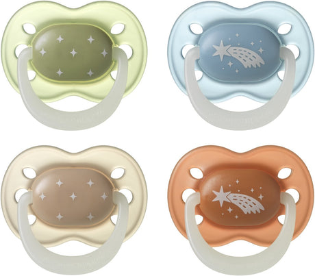 Tommee tippee nightglow gløder i mørke sut - 0-6 måneder - 4 stk - ortodontisk sut -100% BPA fri - natfarver