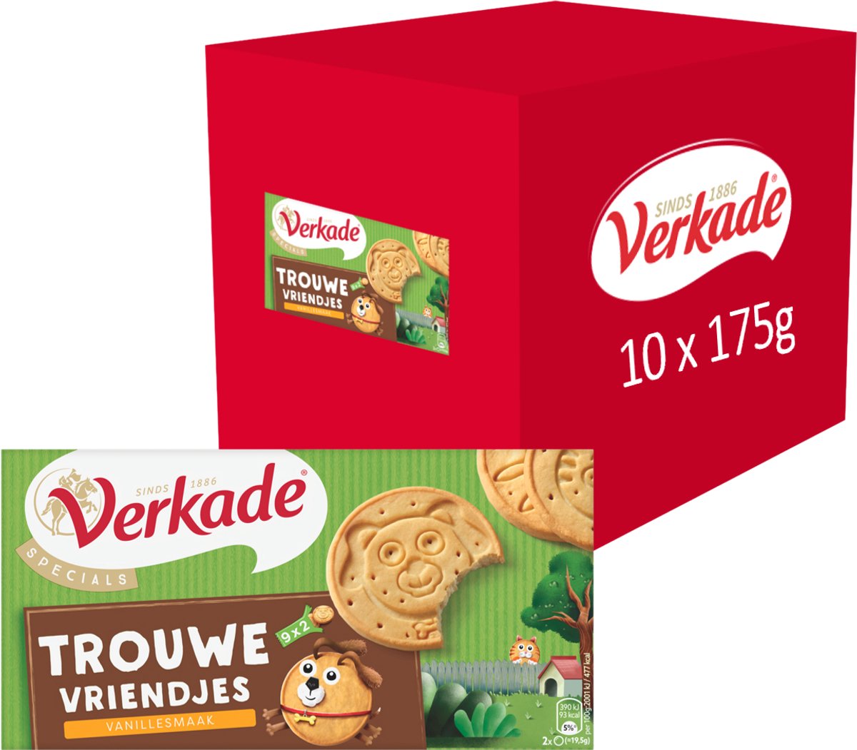 Verkade - småkage - trofaste venner med vaniljekager - 10 x 175 gram
