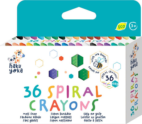 Haku yoka spiral farveblyanter - 36 stykker - indeholder 10% bivoks - 3 år