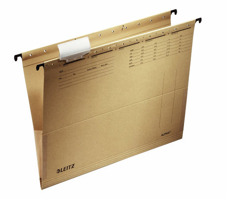 Leitz alpha® a4 hængemappe med bælg - 25 stykker - v-bund - naturlig brun