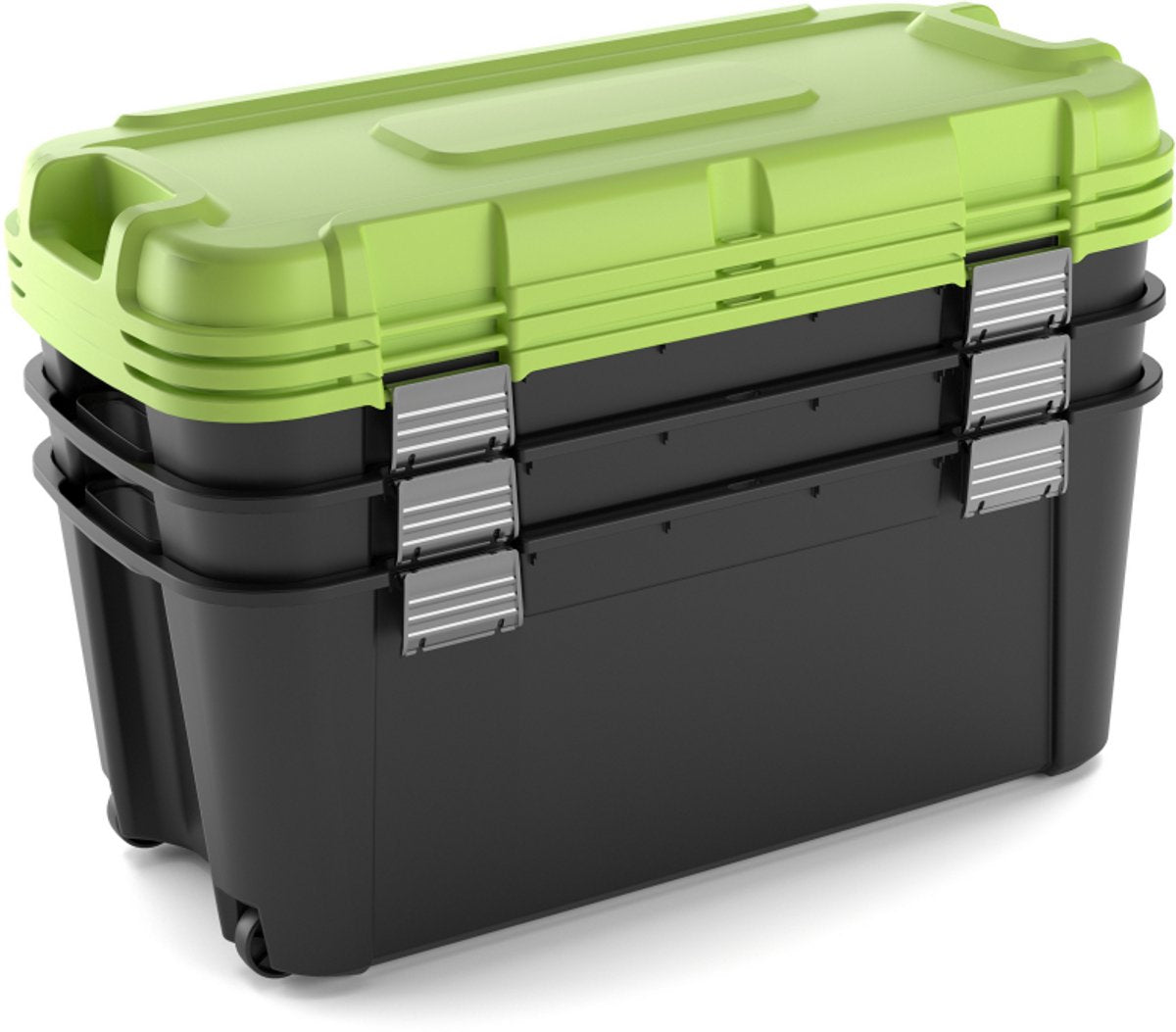 Keter totem opbevaringsboks - 2x140l - 79,5x59,7x40,8cm - sort grøn