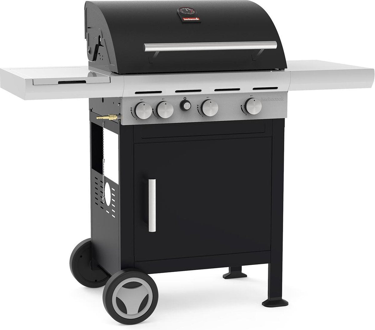 Barbecook spring 3212 - gasgrill - 3 brændere - med sidebrænder - 1 fast sidebord - vogn med opbevaringsplads