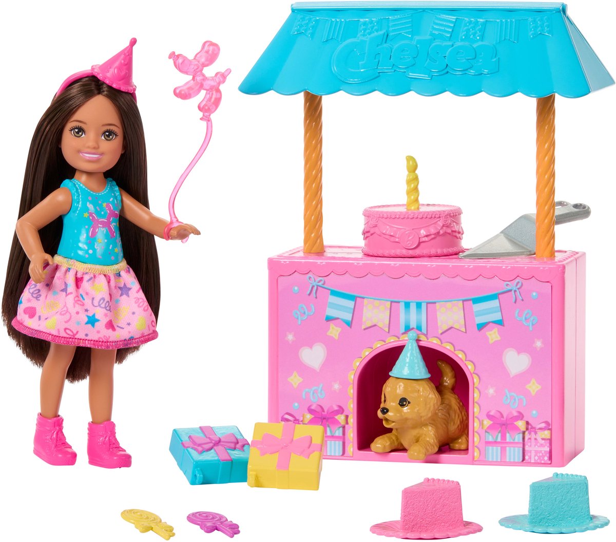 Barbie club chelsea fødselsdag overraskelse dukke og tilbehør