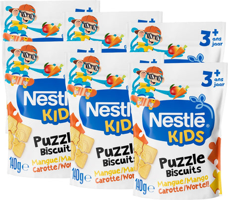 Nestlé kids puzzle biscuit mango carrot - toddler snack - 3+ years - 6 x 140g