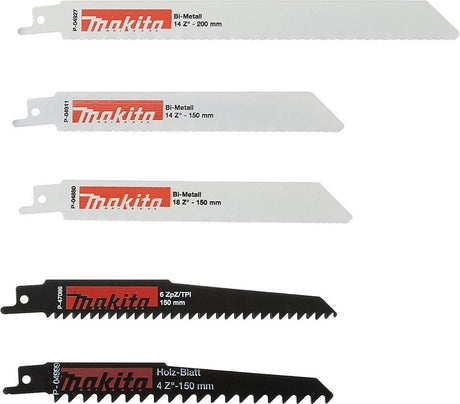 Makita p-83967 frem- og tilbagegående savklinger sæt - metal træ - 5 stk.