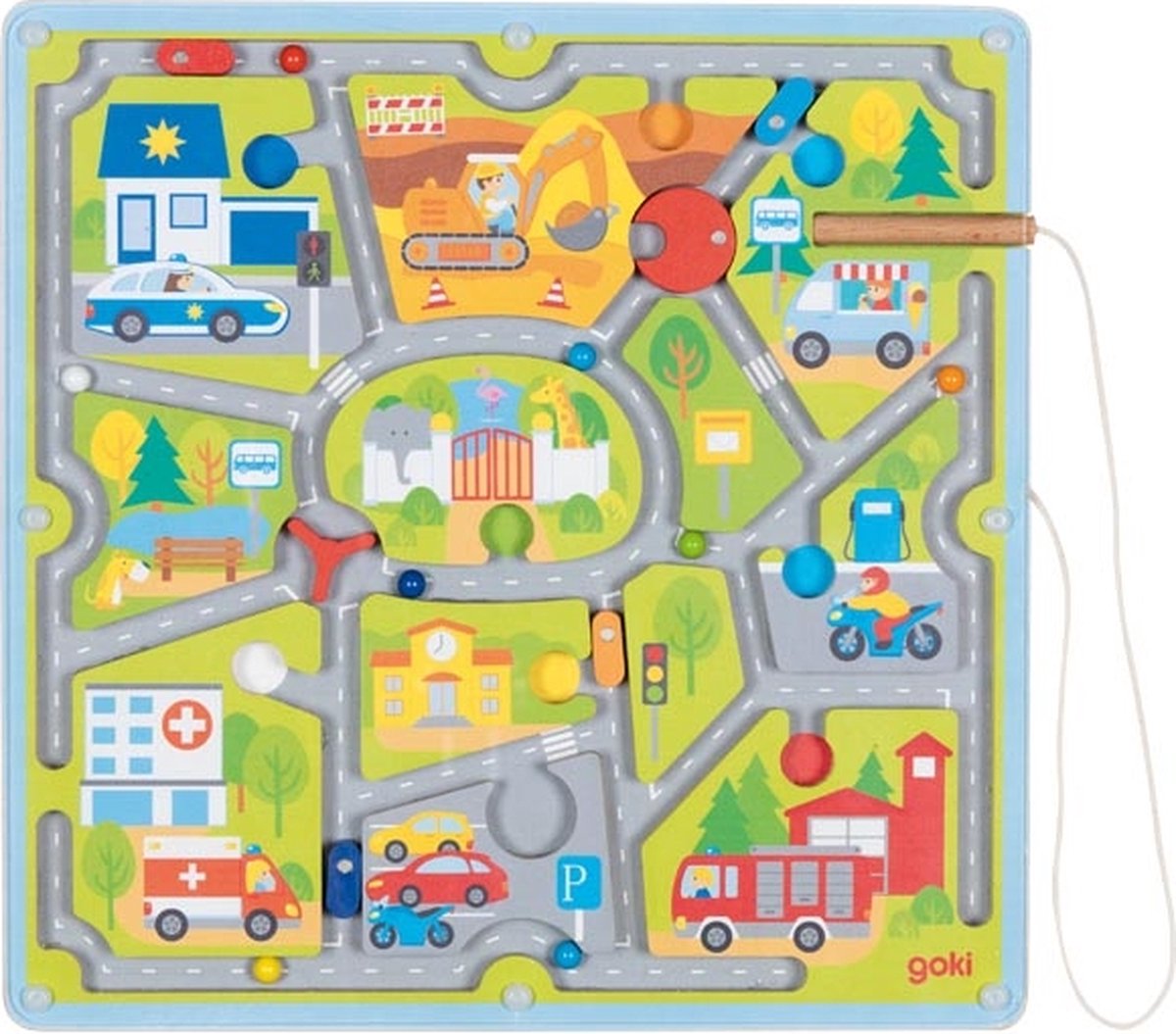 Goki Wooden Magnet Maze Small City