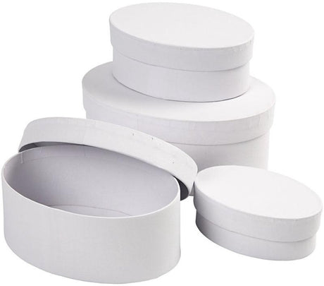Creativ firma creotime æsker oval pap 10-12-14-16 cm hvid 4-delt