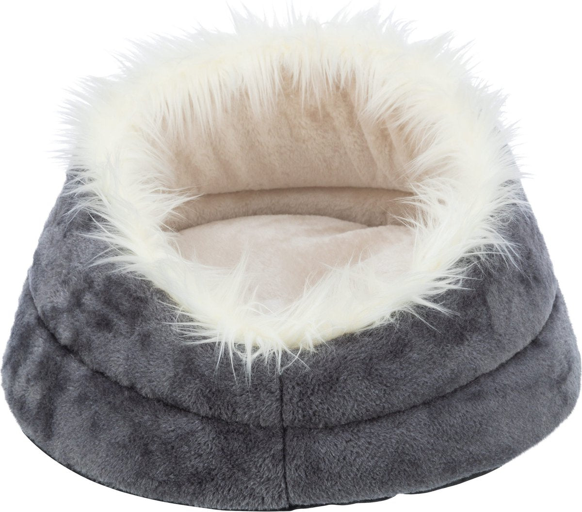 Trixie - hundeseng minou - rund - soft edition - grå lysegrå - 47x26 cm