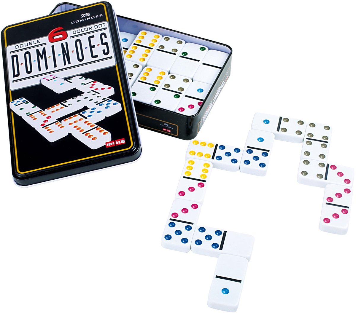 Lille fod - domino spil 6 farver