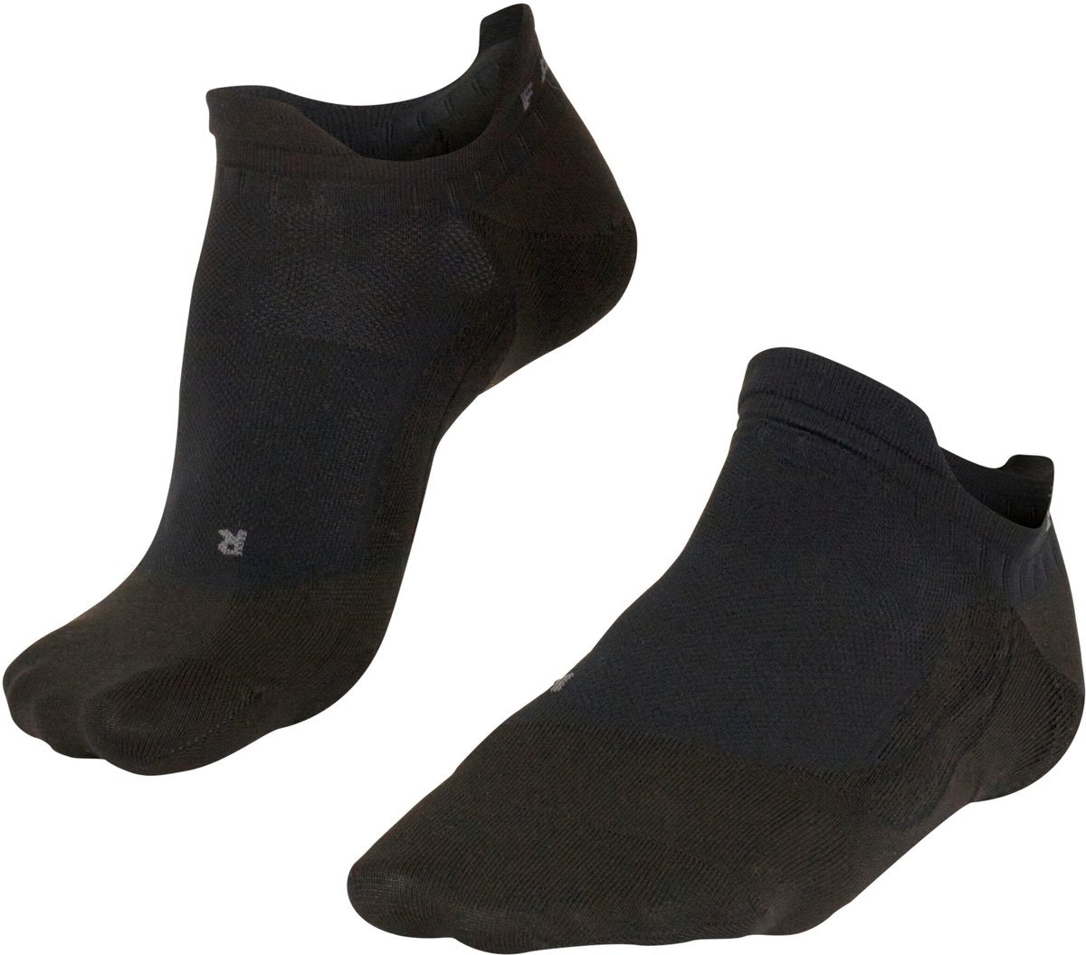 Falke go5 usynlig anti-blister bomuld funktionelt materiale golfstrømper herre sorte - størrelse 39-41